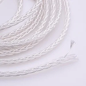 HPHF 8 ядер 8x1 мм(19*0,1 мм) DIY кабели для наушников 5N Pcocc медный посеребренный кабель прозрачный тефлоновый рукав изолятор материал 5 м - Цвет: silver