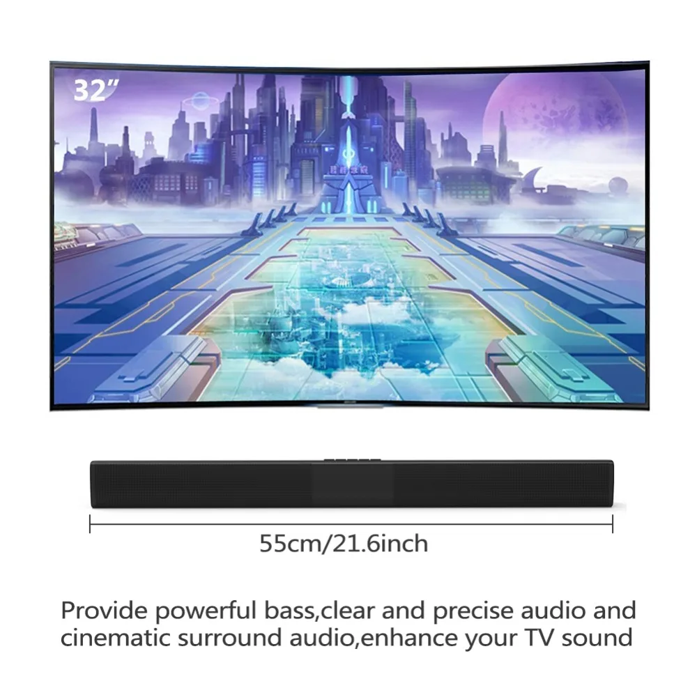 Большая мощность 20 Вт домашний кинотеатр ТВ Bluetooth динамик Саундбар стерео супер