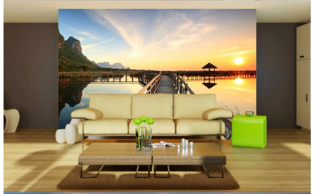 Пользовательские 3d фото обои настенные фрески закат морской пейзаж украшение