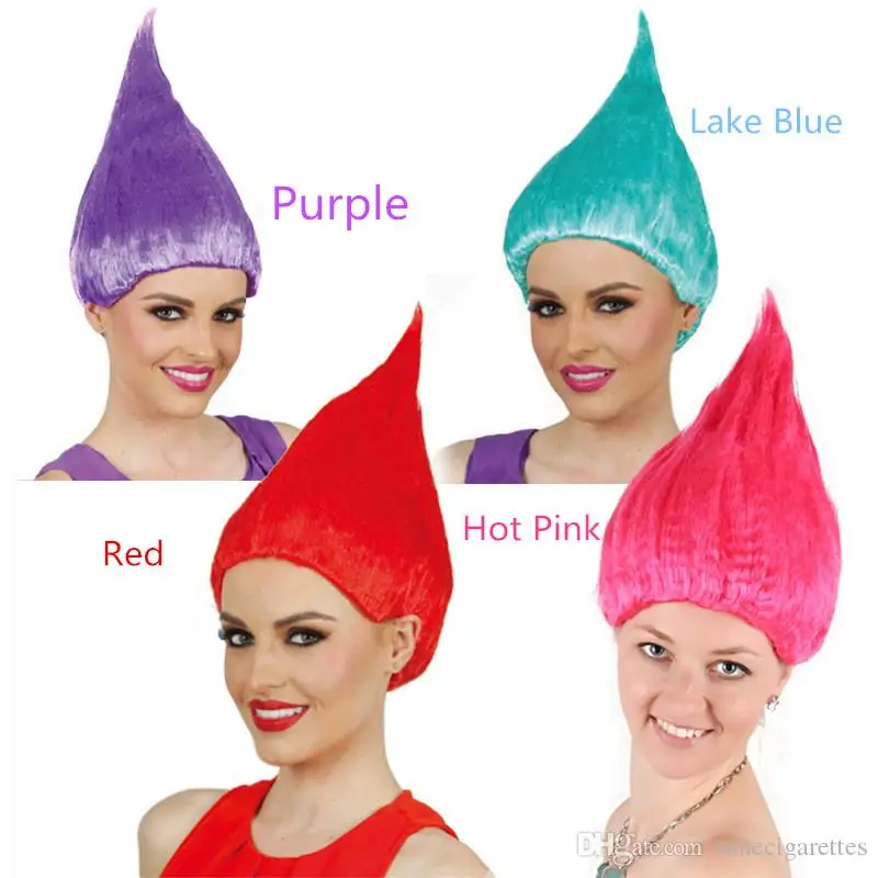 Парик для детского костюма троллей 36 см принадлежности вечерние короткий