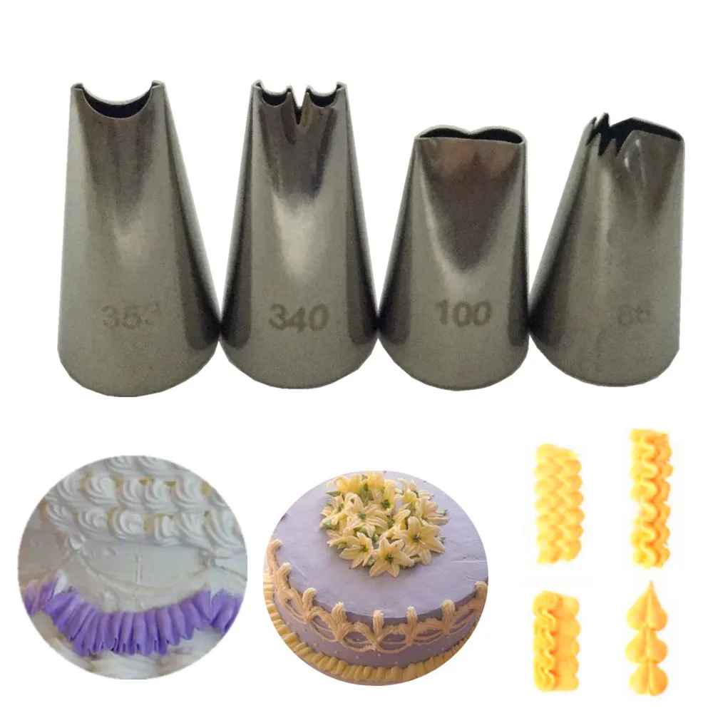 Кондитерские насадки для крема из нержавеющей стали 4 шт./компл. | Дом и сад