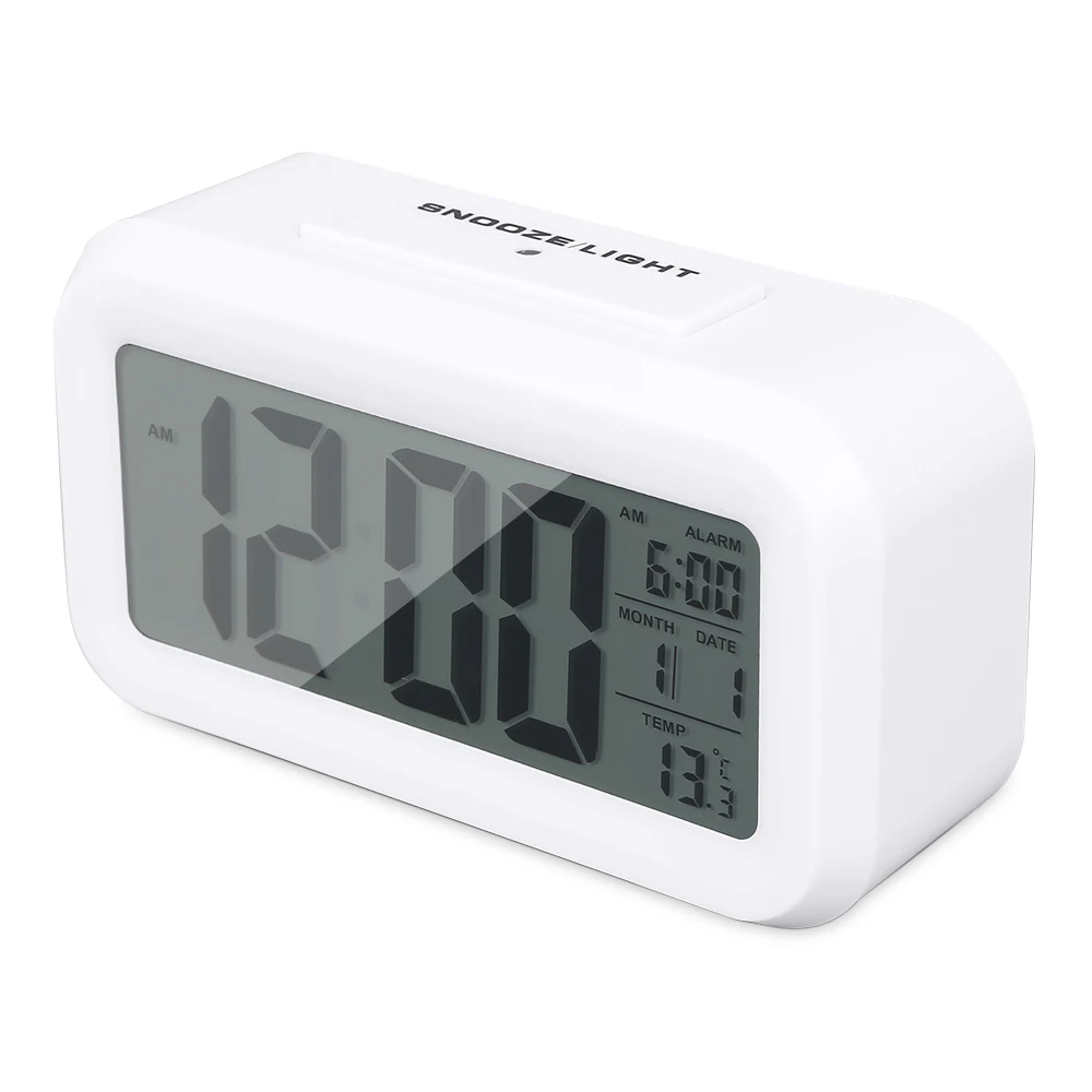 Оригинальный цифровой ЖК дисплей будильник с подсветкой квадратные цифровые