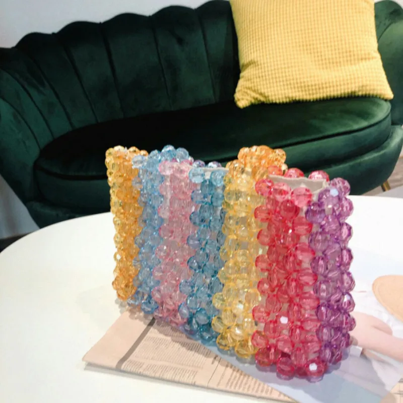 Летний Новый Радужный акрил Сумка дизайнерская жемчужная желе сумка клатч