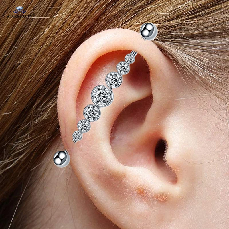 Starbeauty 1 шт. 14 г 38 мм Опал пирсинг серьги солнце штанга заводской пирсинг Bijoux ухо для пирсинга, из нержавеющей стали ювелирные изделия для тела