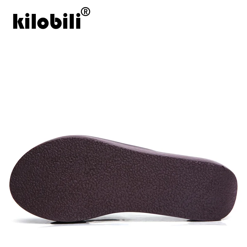 Kilobili/2019 г. летние женские шлепанцы обувь из натуральной кожи на среднем каблуке