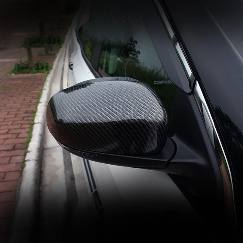 

ABS Carbon Fiber Car Styling Rear View Side Mirror Cover Case Shell Trims Fit For Jeep Compass 2017 2018 2019 2020 Accessories