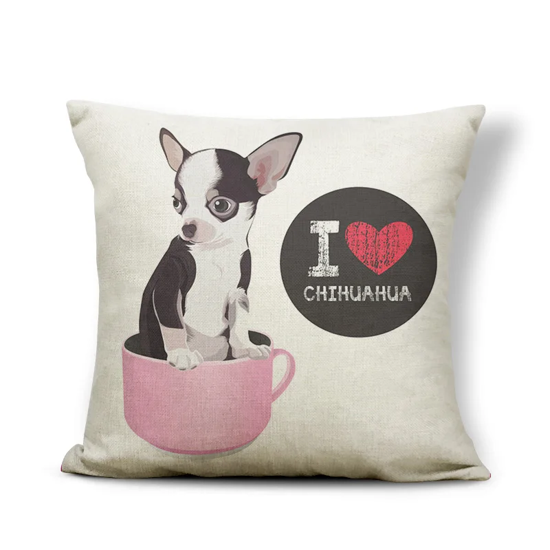 Lovely Bull Terrier Beagle Cushion Covers Boston Boxer Dog Pillow Cases Bulldog Cat Chihuahua Doberman Home Decor | Дом и сад