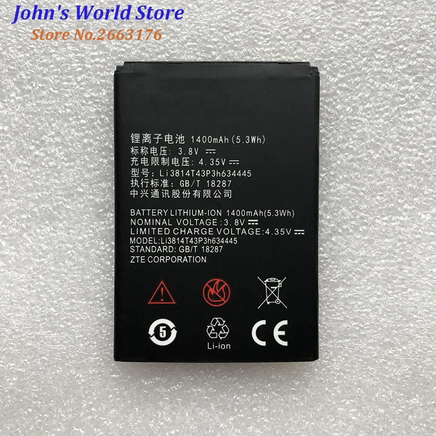 Высокое качество Li3814T43P3h634445 1400 мАч Оригинальный аккумулятор для телефона ZTE Blade A112