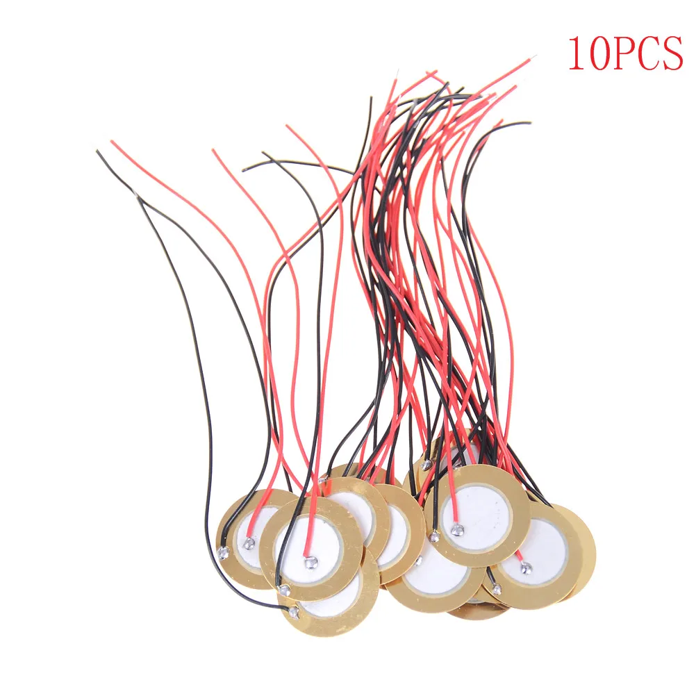 

10PCS Hot Sale 20mm Drum Disc + Wire Copper Piezoelectric Buzzer Copper Piezo Ceramic Elements Sounder Sensor Trigger