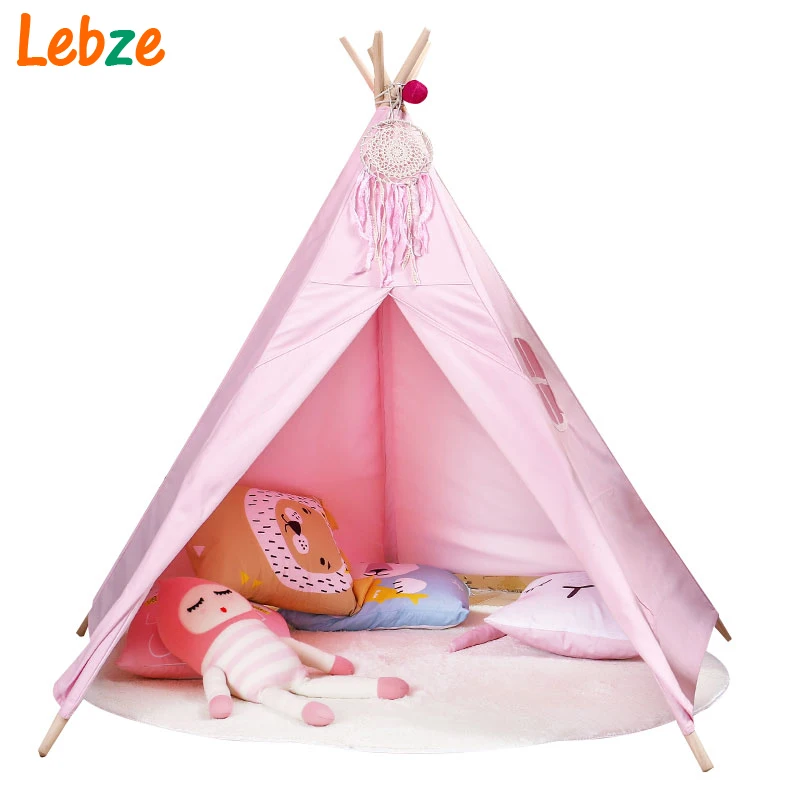 

Children Tent Toy Five Poles Canvas Wigwam Indian Teepee Tent For Kids Room Baby Play House For Girls Boys Tipi Tent For Game