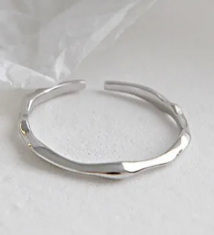 Silver F.I.N.S необычное серебряное кольцо 925 тонкое Открытое кольцо с указательным пальцем японское корейское штабелируемое Серебряное Кольцо женское ювелирное изделие - Цвет основного камня: Silver