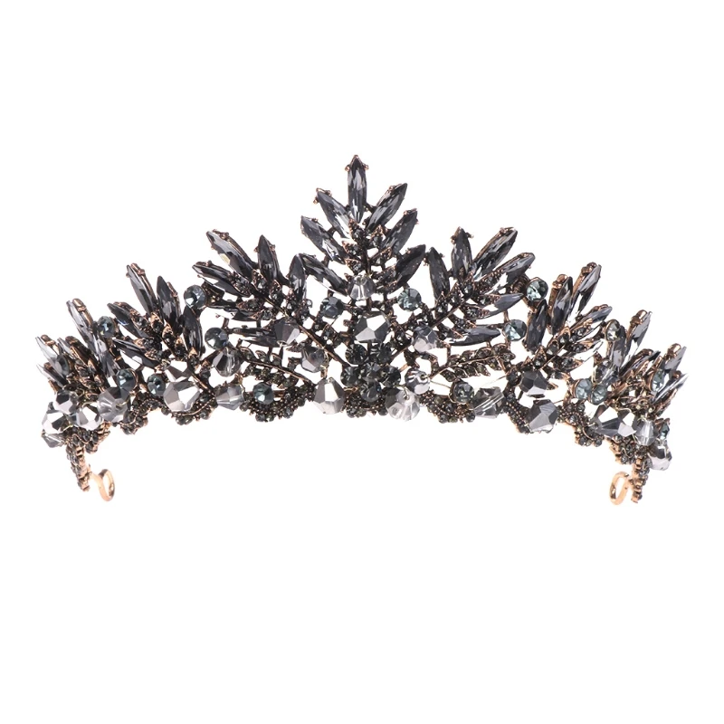 Тиара в стиле барокко свадебная корона ювелирные изделия головной убор черные