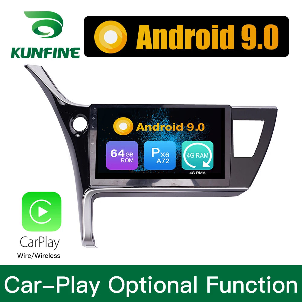 Android 9 0 Ram 4G Rom 64G PX6 Cortex A72 автомобильный DVD GPS мультимедийный плеер стерео для Toyota Levin