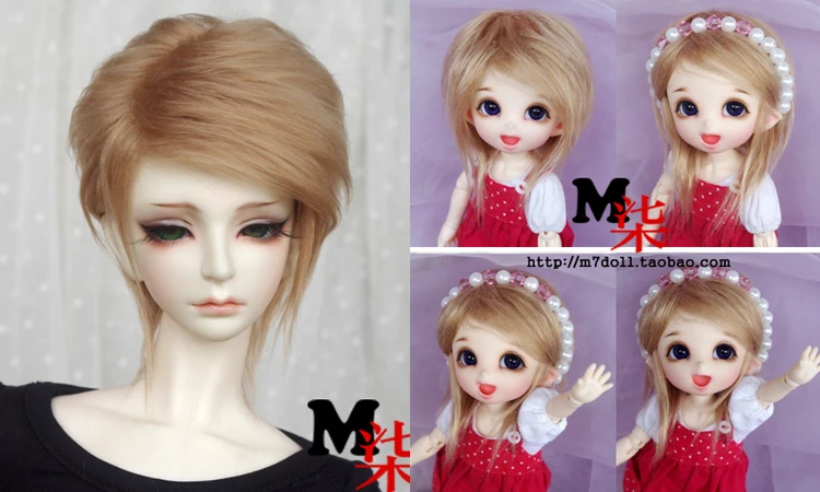 Bjd кукла парик 1/12 1/8 1/6 1/4 1/3 мех, цвет черный