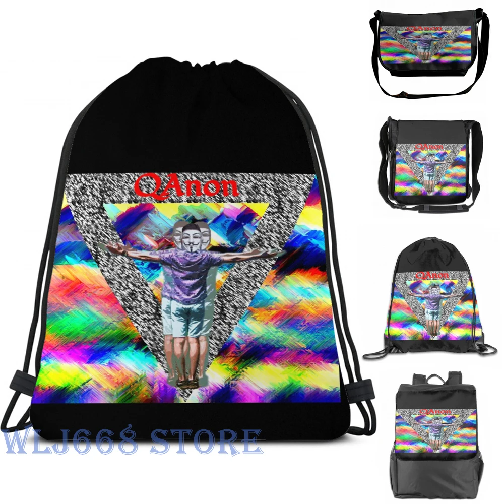 Забавные сумки через плечо с графическим принтом женский рюкзак QAnon (4) на одно