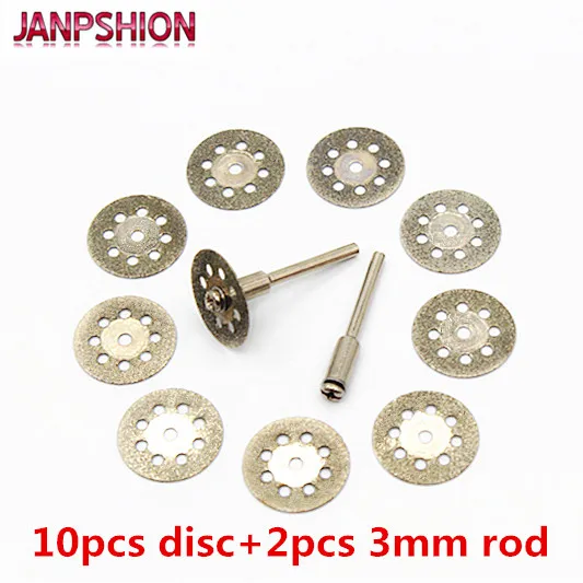 

10pc 22mm Dremel Diamond Cutting Disc For Dremel Rotary Tools Accessories with Mandrel 3mm Shanks