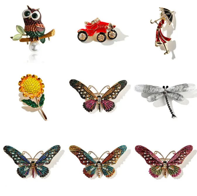 Бабочка птица Подсолнух Сова мотоцикл насекомое стрекоза грил брошь