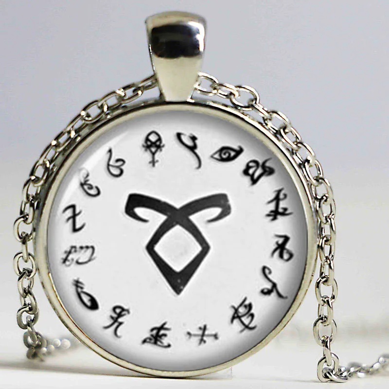 1 unids Hunter Rune Shadowhunter ожерелье с городом ожерельлье из хрусталя bones кабошон |