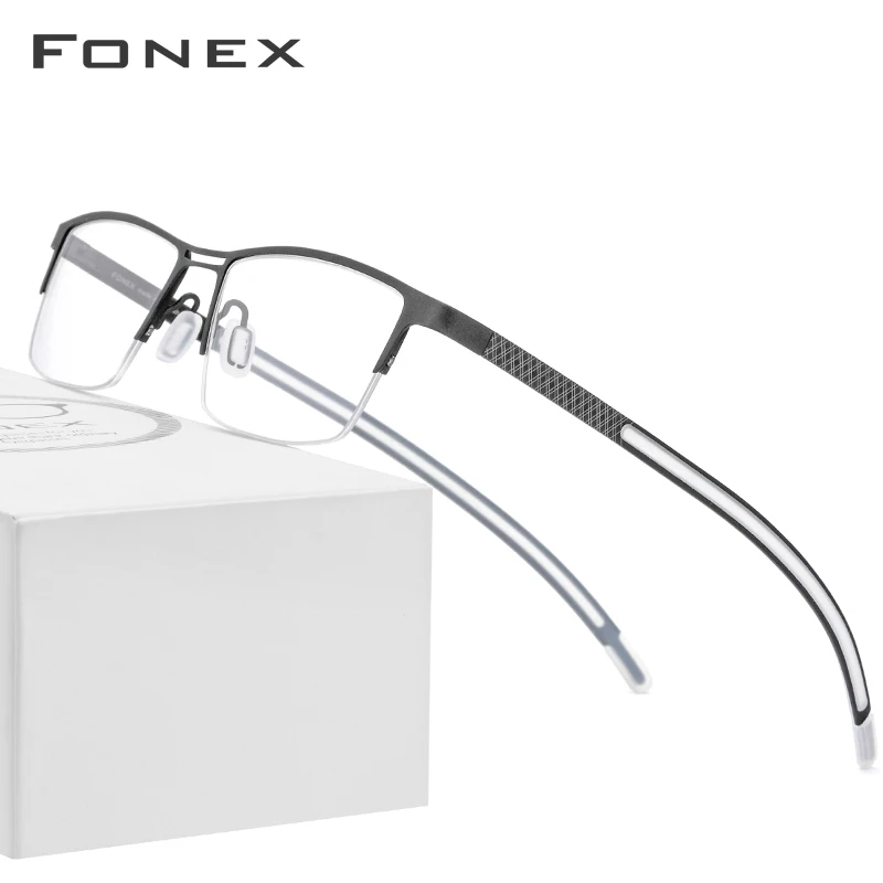 FONEX B титановые очки, оправа для мужчин, новинка, очки для глаз по рецепту, полуоправы, квадратные очки для близорукости, оптические очки 872