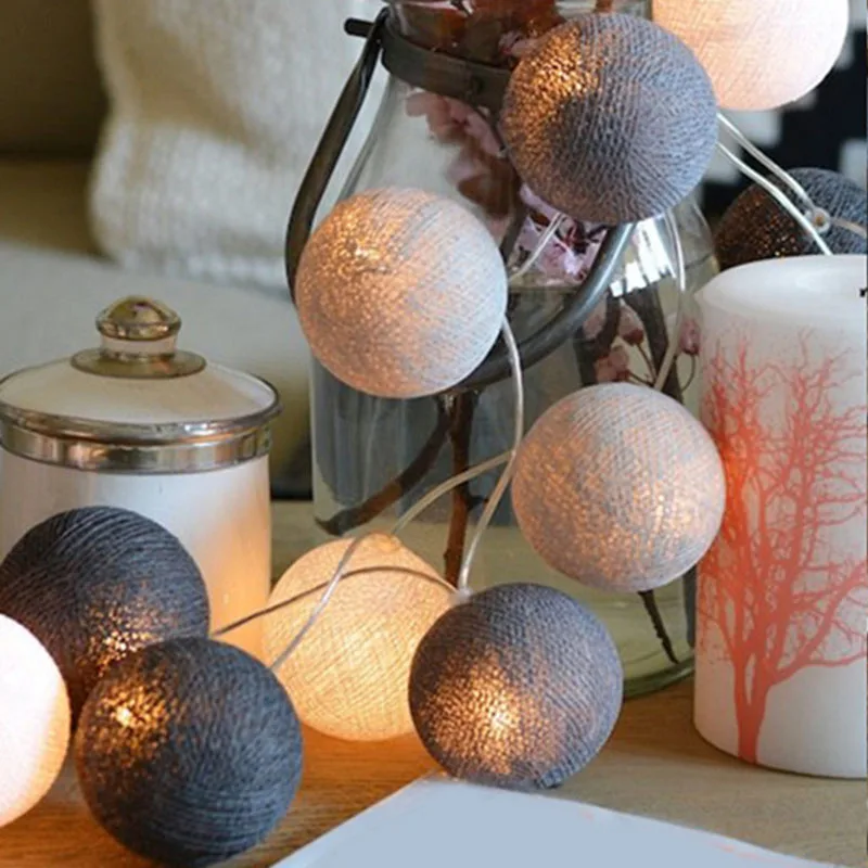 3 м 20 светодиодный s красочный хлопковый шар гирлянда Рождественская Свадебная