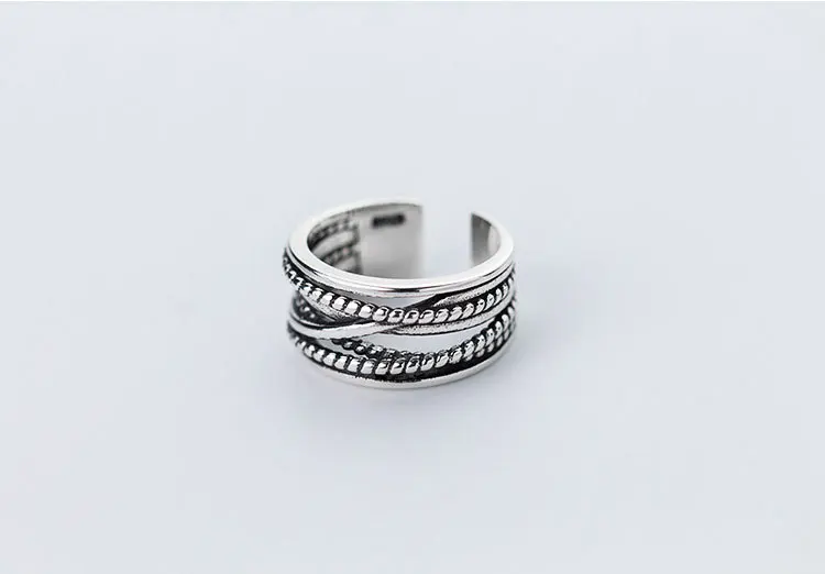 

DIEERLAN Punk Style 925 Sterling Silver Vintage Rings for Women Gift Statement Jewelry Adjustable Open Finger Rings Anillos