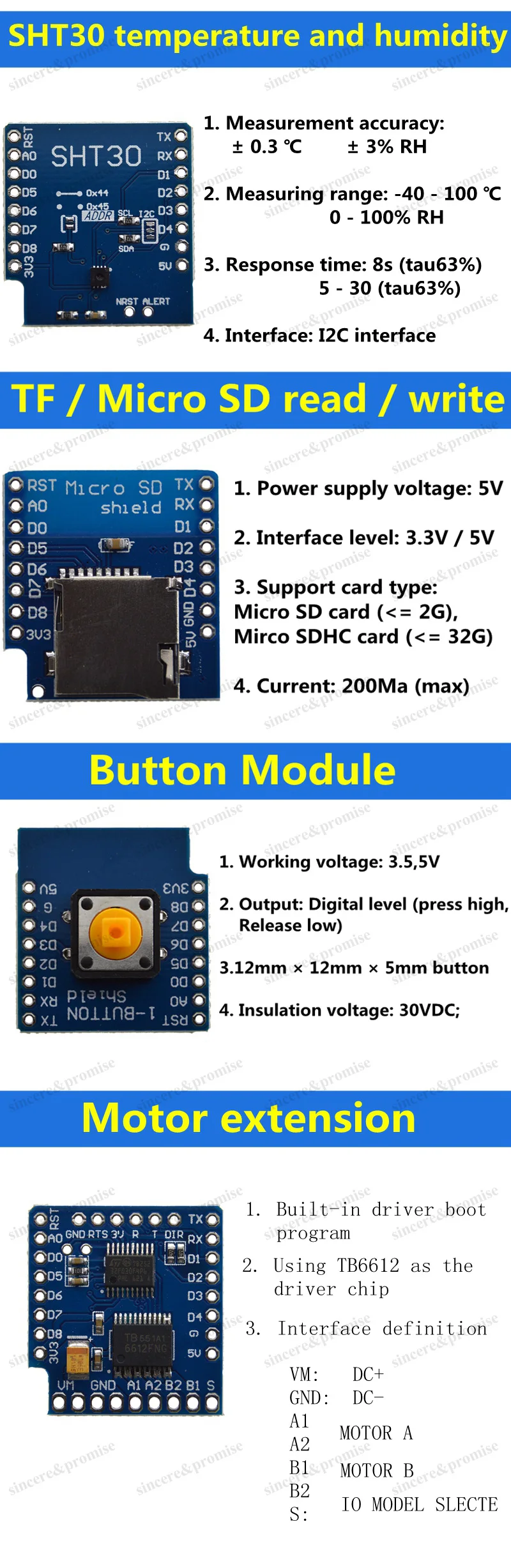 ESP8266 D1 Mini Pro WiFi Development NodeMcu Lua Button Motor Driver Micro SD/TF SHT30 Proto Board Dual Base for WeMos DIY Kit