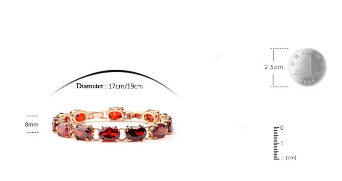 2015 New Champagne Gold Jewelry Top Zirconia Bracelet Cute Bracelets Women Fashion Ruby | Украшения и аксессуары