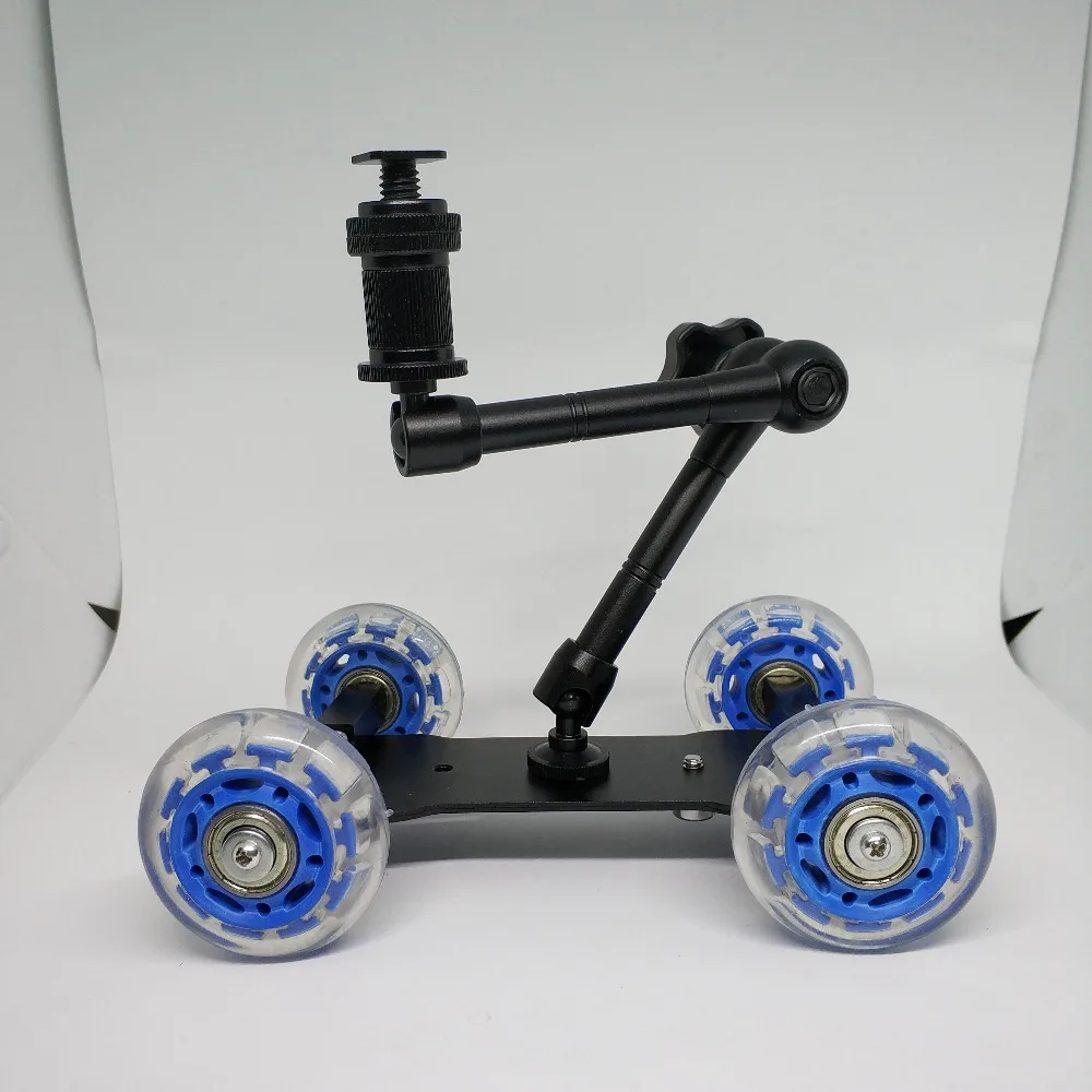 Kaliou Dolly Car + 11 ''Волшебная рукоятка настольная Мобильная роликовая видеокамера