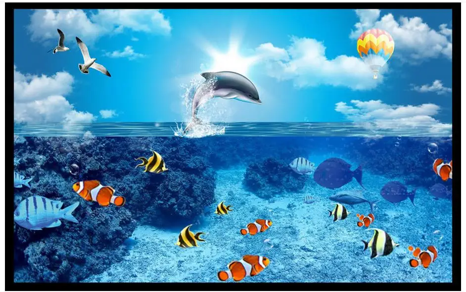 3D настенные фрески обои на заказ Картина Настенная бумага HD океан мир ТВ