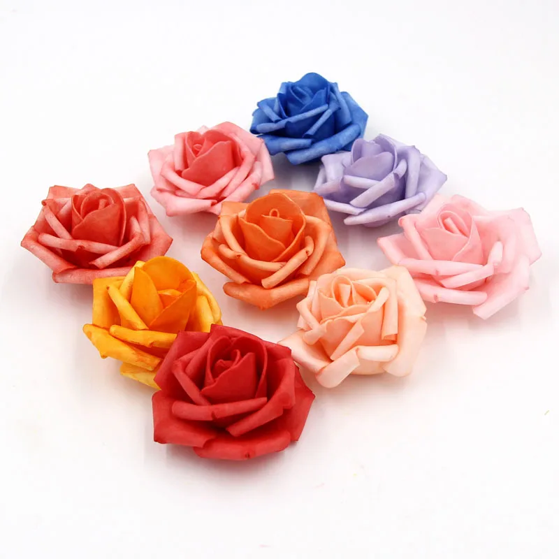 20 шт./лот 6 см окрашивание пены искусственный бутон розы Свадебное Оформление