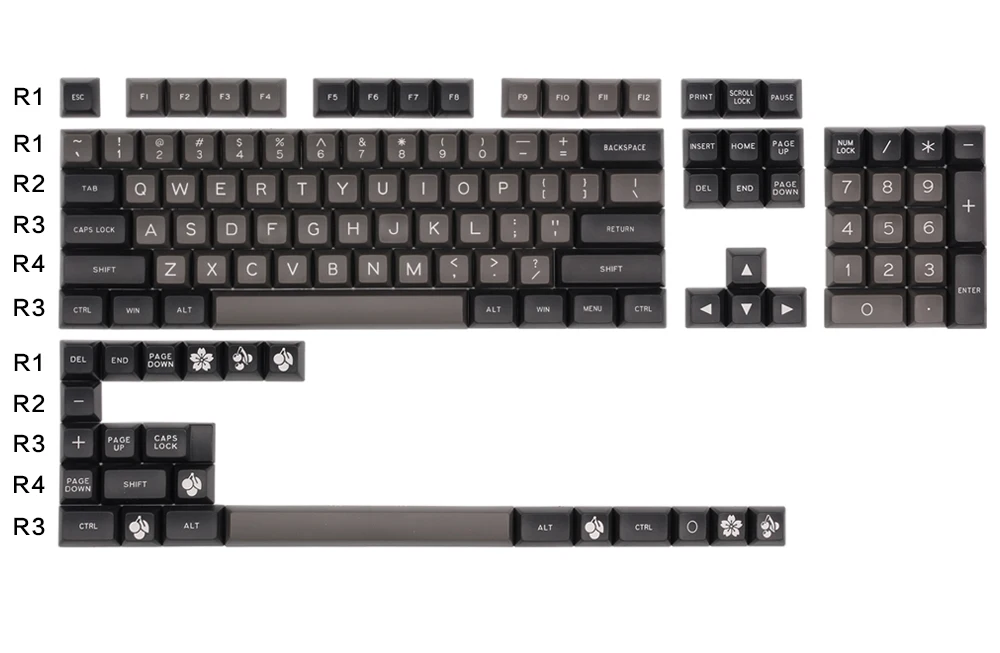 MAXKEY DOLCH SA keycaps Double shot ABS материал для cherry mx механическая клавиатура fit kbd75