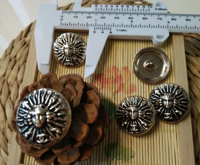 NO10 size 25mm gold 10 шт. Новое высококачественное Ретро золото затемненными куртка пальто Пуговицы рубашка хлопок пальто кнопку Размер 23 мм - Цвет: NO10 size 25mm gold