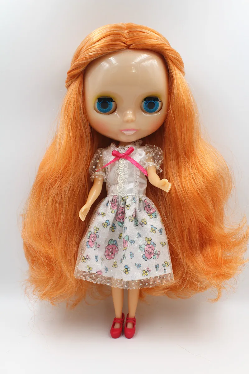 Blyth doll Chocolate white mixed with curly hair transparent skin nude 7 joint body DIY can change hair. | Игрушки и хобби