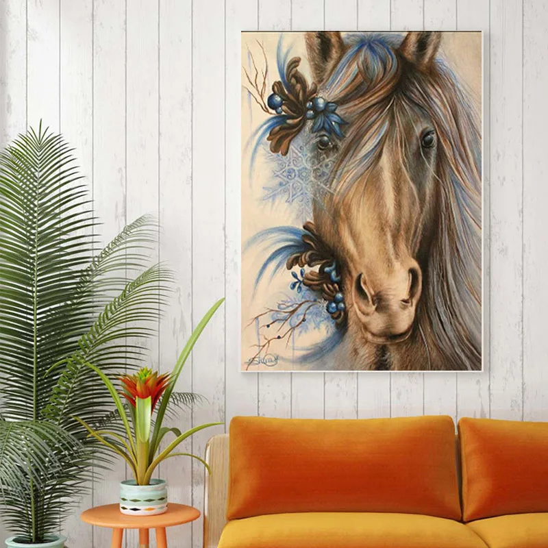 Diamond Painting Handsome Horse DIY Embroidery Mosaic Handmade Kits Animal Pattern Home Decor Wall Sticker GIFT | Дом и сад