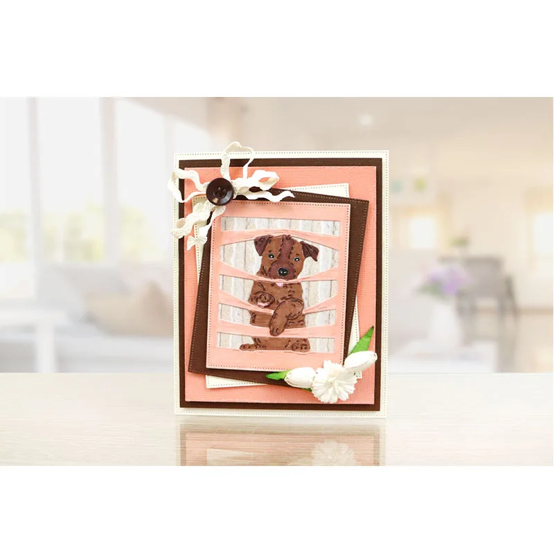 Милые животные забор металлические режущие штампы для DIY Скрапбукинг Фотоальбом