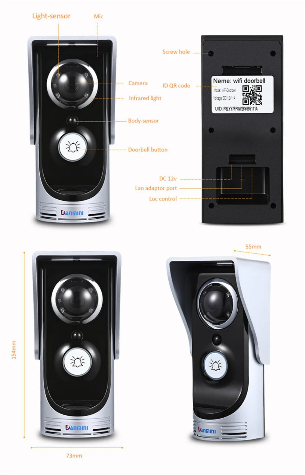 WiFi Смарт видео домофон 3.0MP 720P IP камера беспроводная видео домофон система водонепроницаемый IOS Android приложение мобильный дверной Звонок камера