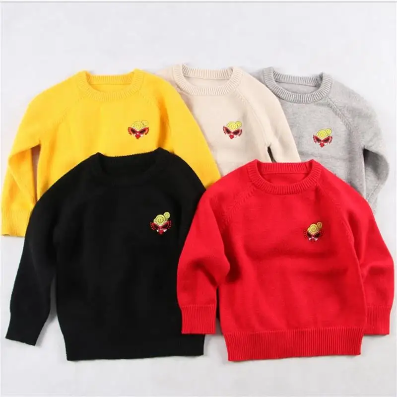 Весенний Хлопковый вязаный свитер для девочек Верхняя одежда с рисунком