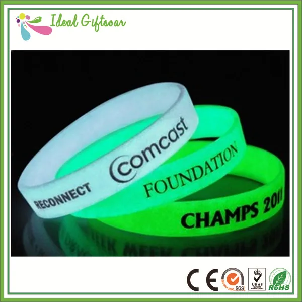 Флуоресцентный синий светящийся в темноте Силиконовый браслет baller | Украшения и