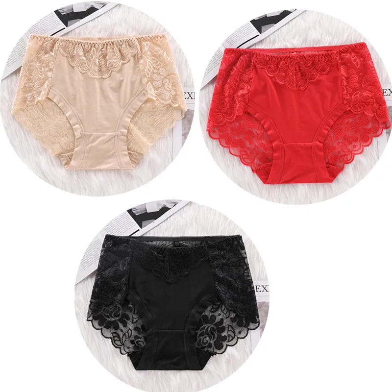 black beige red 3 шт./лот, сексуальное кружевное нижнее белье с бантом на спине, модальное женское нижнее белье, дышащие Трусы-стринги, прозрачные трусики HP11 - Цвет: black beige red
