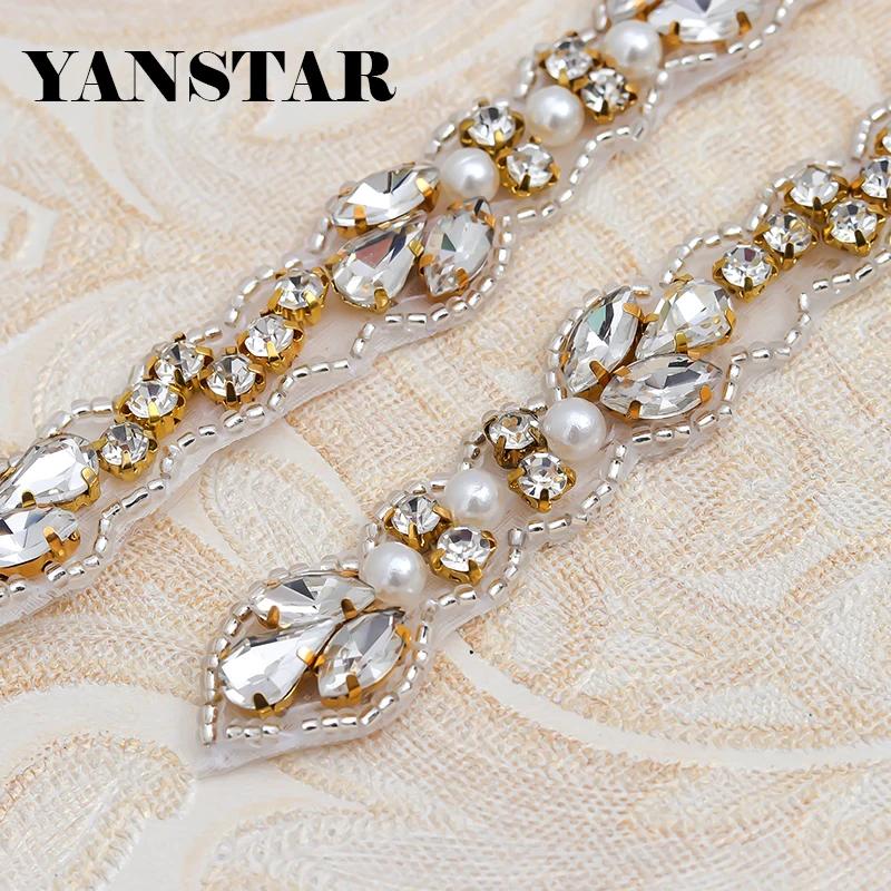 YANSTAR (30 ярдов) оптовая продажа ремней ручной свадебной одежды с бусинами