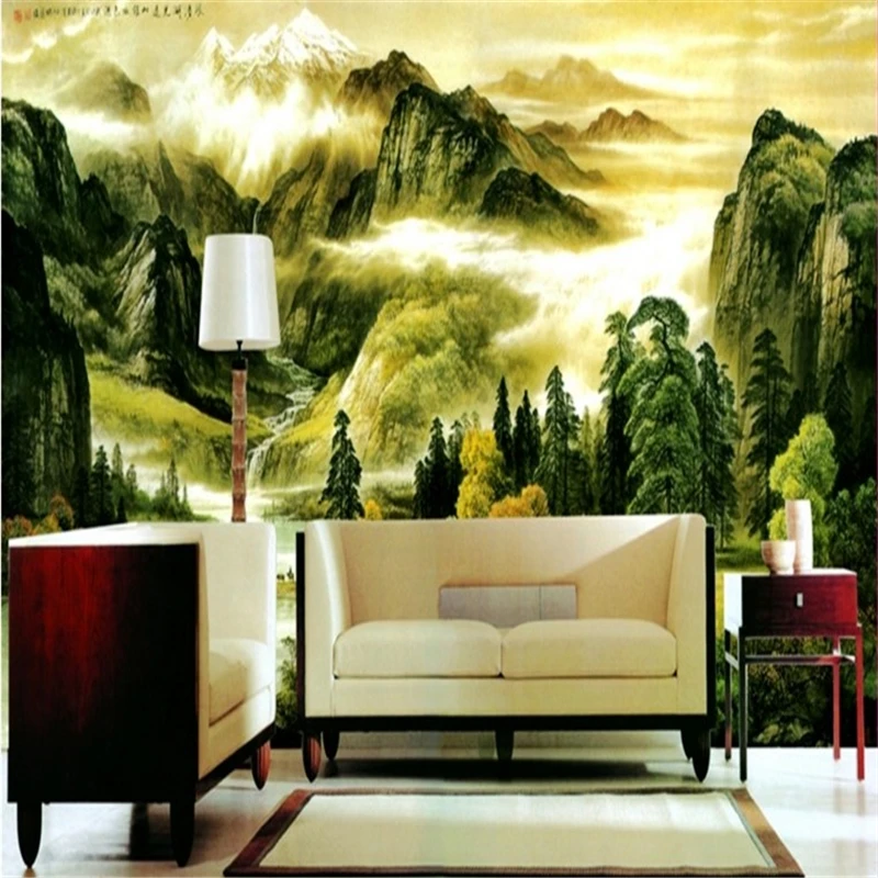 beibehang Large - scale custom wallpaper Chinese painting landscape hotel club furniture TV decorative background wall paintings |