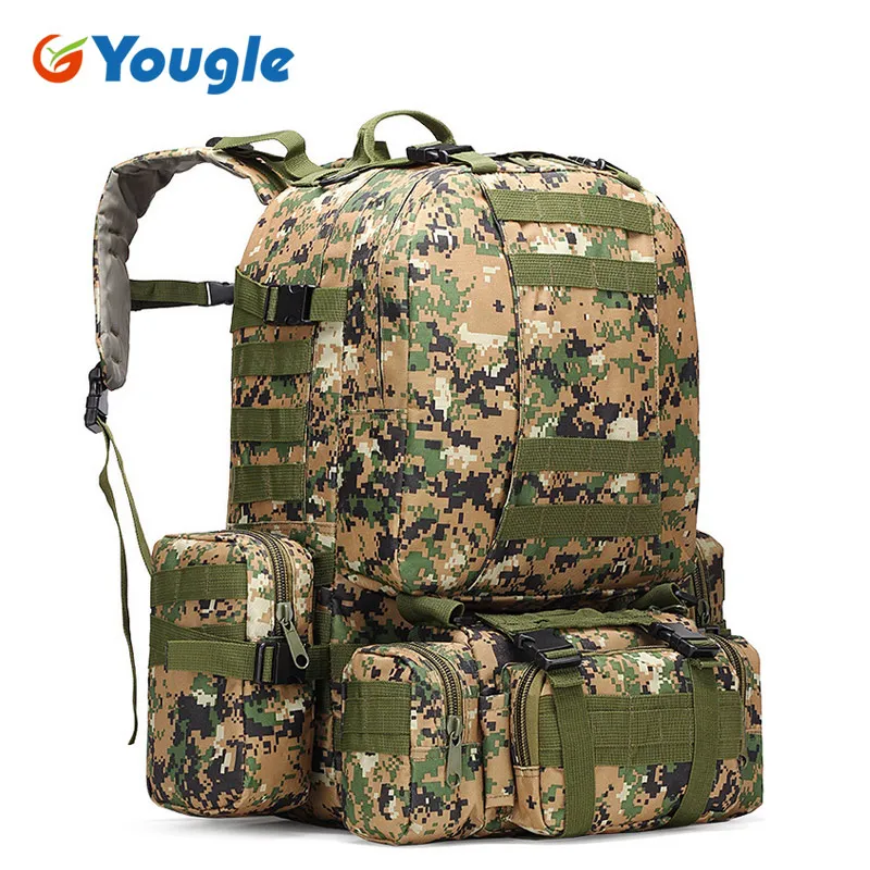 YOUGLE 50L портативный тактический военный рюкзак, рюкзак для кемпинга, походная сумка - Цвет: Jungle Digital