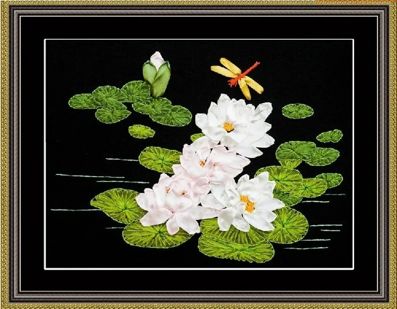 3D flower 50x40cm Чистый запас очень дешево, Набор для вышивки лентами, набор розовых цветов, пятнистый набор для рукоделия, сделай сам, ручная работа, рукоделие, искусство, домашний декор - Цвет: 3D flower 50x40cm