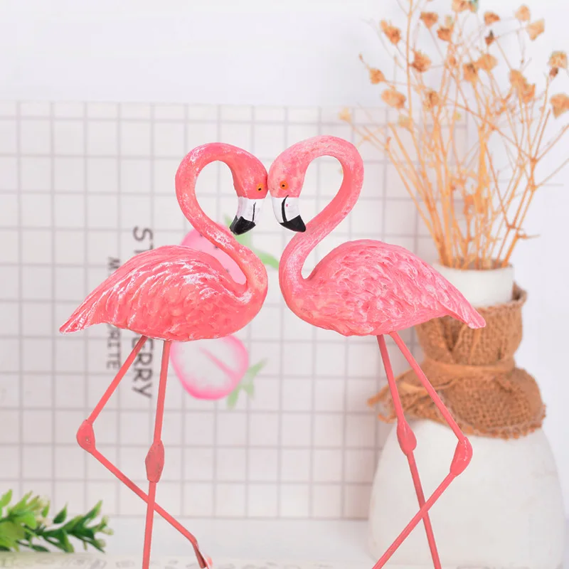 Скульптура из смолы Фламинго Птица Статуэтка Статуя витрина спальня офис