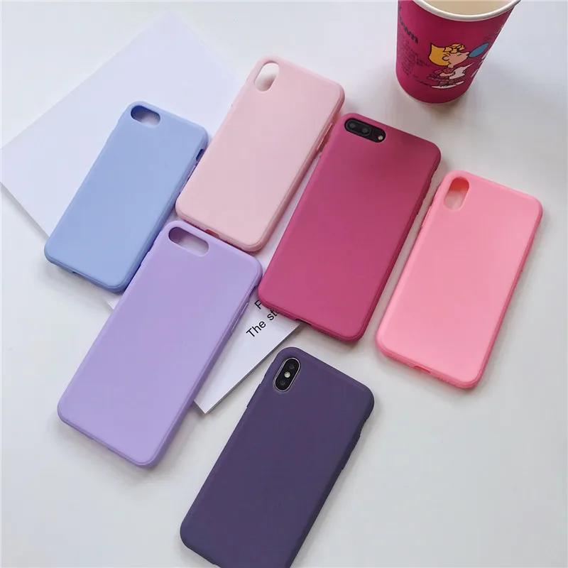 Оптовая продажа простой дизайн чехол для телефона iPhone XR XS MAX 6 Plus s 7 8 X Macaron cas милый