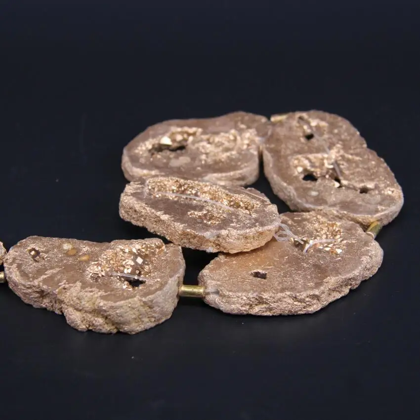 15 5 &quot/нитка светильник золото титан кварц Жеода друг за плиты в произвольной