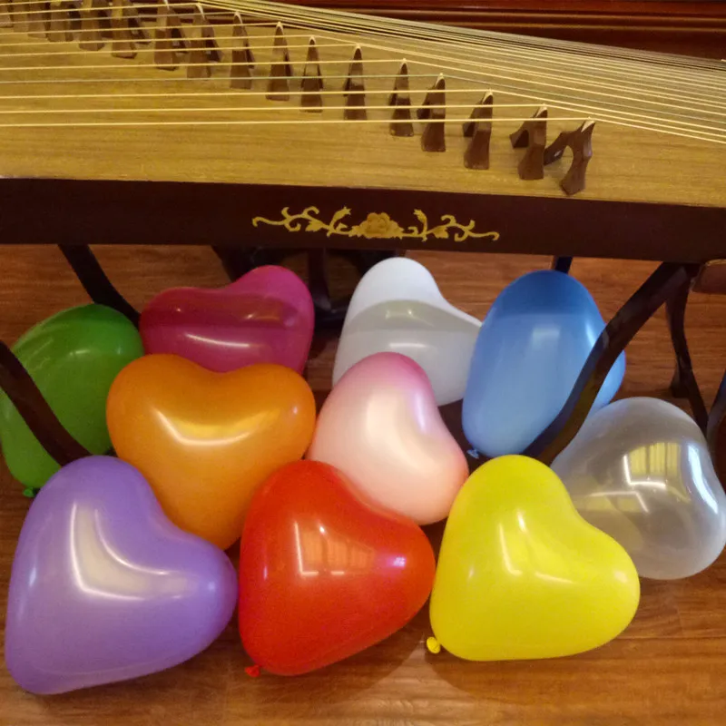 12 дюймов 2 г 100 шт. розовые шары в форме сердца белые фиолетовые латексные на день