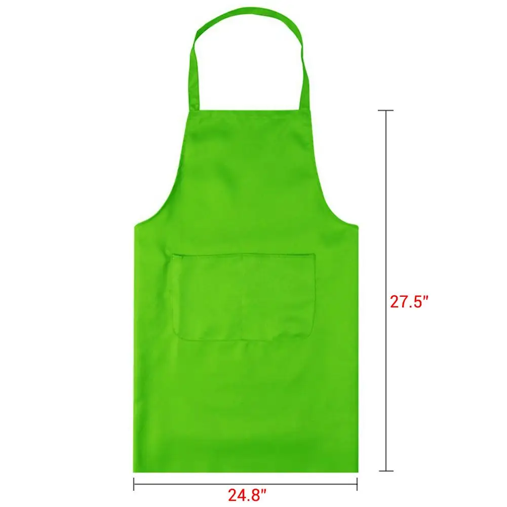 green color 8 Однотонный кухонный фартук для приготовления пищи для женщин и мужчин, шеф-повара, официанта, кафе, магазина, фартуки для барбекю, парикмахеров, логотип на заказ, подарочные нагрудники - Цвет: green color 8