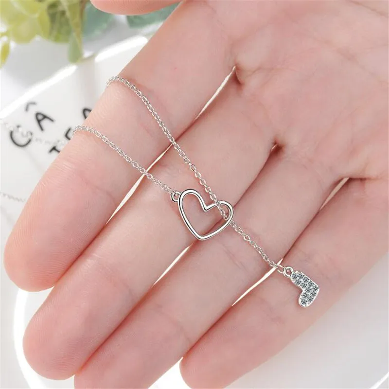 Новые Красивые посеребренные ювелирные изделия в форме двойного сердца милые