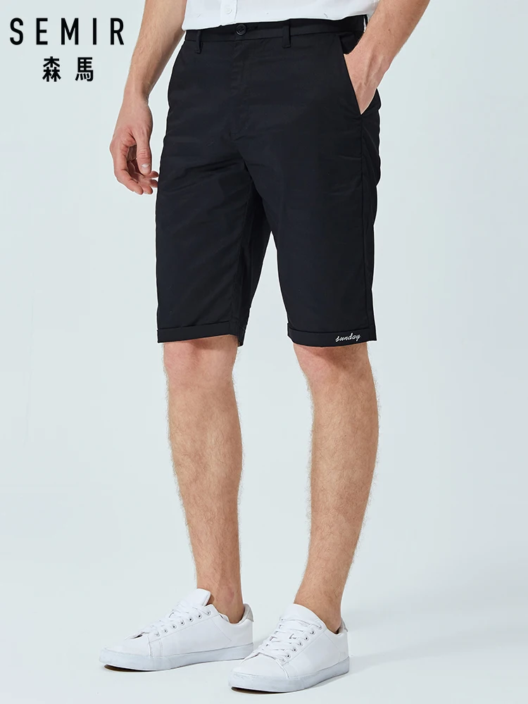 Шорты SEMIR мужские повседневные пляжные однотонные стрейчевые хлопок тренд в